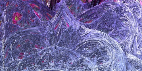 Frozen blue crystal kigdom fractal photo