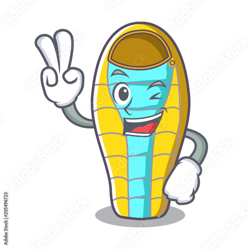 Two finger sleeping bad character cartoon