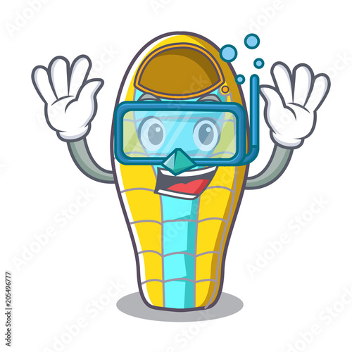 Diving sleeping bad character cartoon