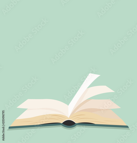 open green book  flat design