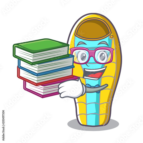 Student with book sleeping bad mascot cartoon
