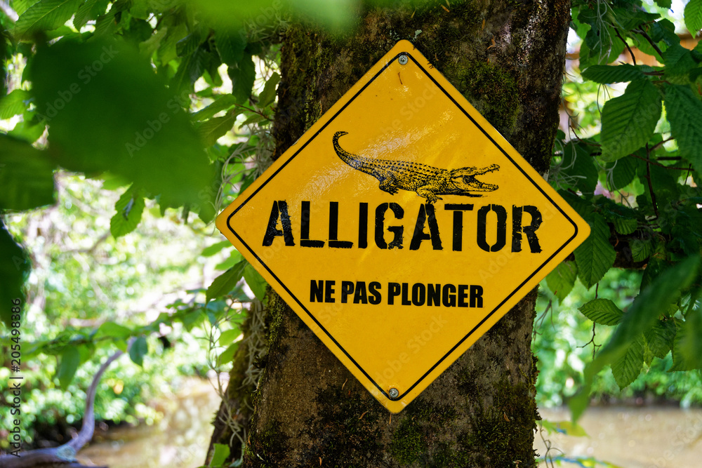 Panneau danger Crocodile
