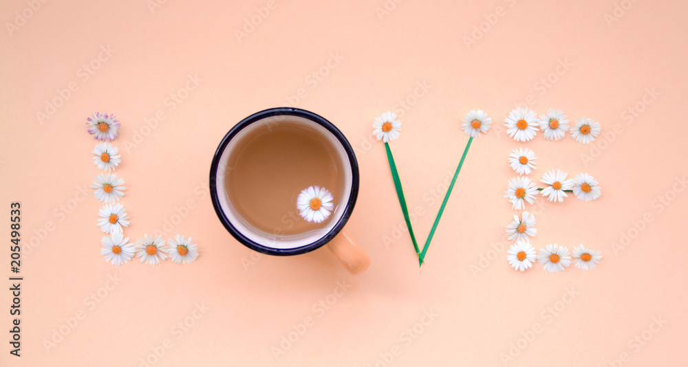 Love message written with flowers on pinkbackground. Individual Love concept. Love message written with flowers on pinkbackground. Individual Love concept.