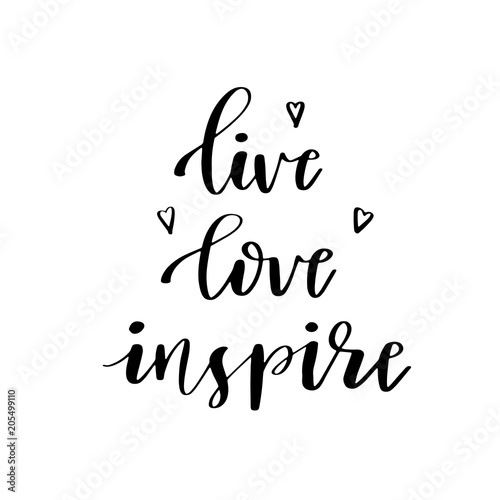 Inspirational quote 'live laugh love'