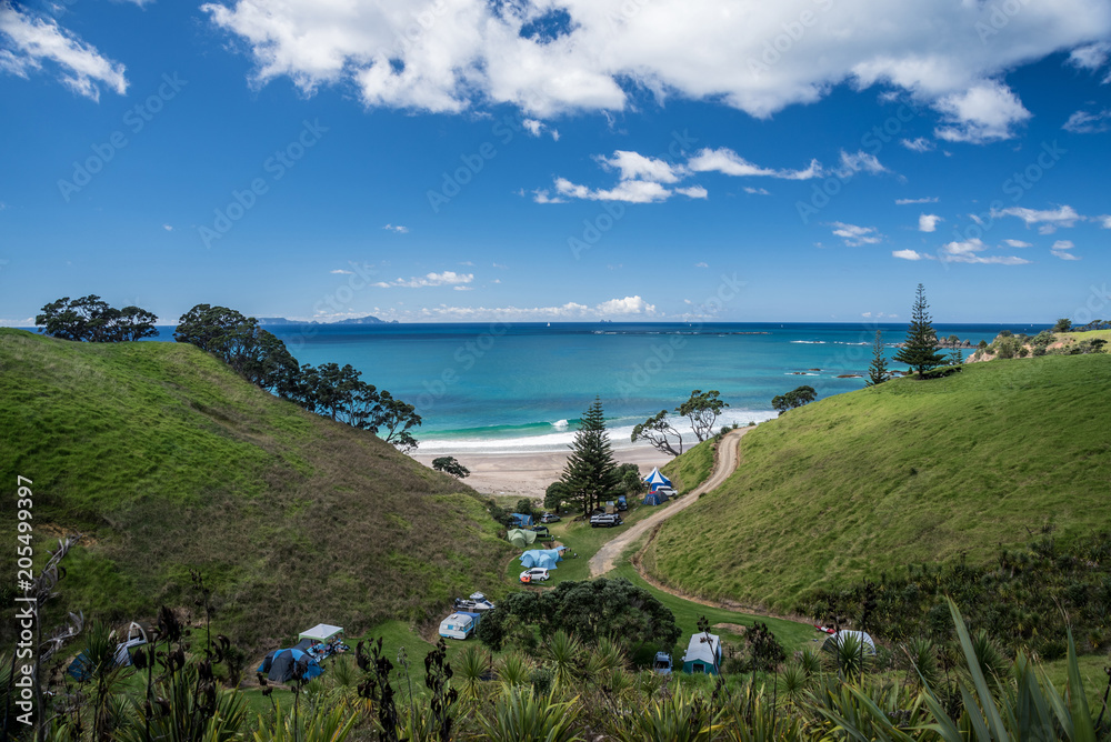 Summer camping in Northland, New Zealand