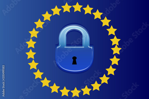 Reglamento de protección de datos de Europa con candado.