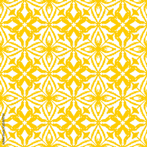 Seamless ikat pattern in yellow