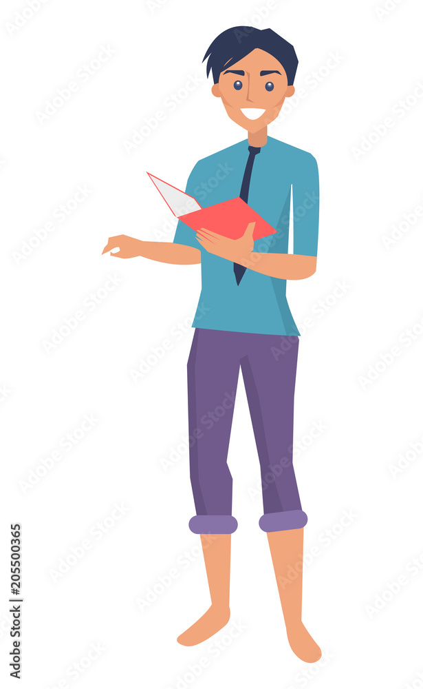 Businessman Holding Papers Vector Illustration Businessman Holding Papers Vector Illustration