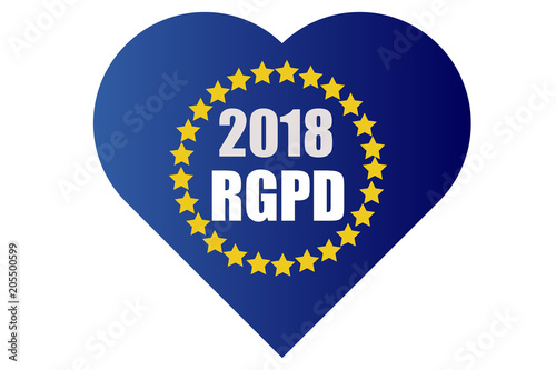 Corazón con reglamento de protección de datos de Europa.