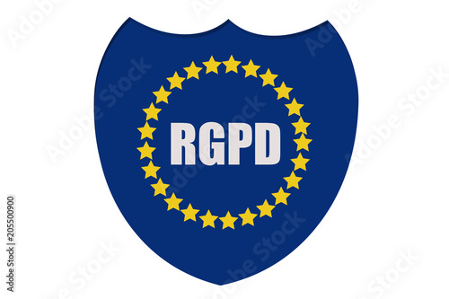Medalla con reglamento de protección de datos de Europa.