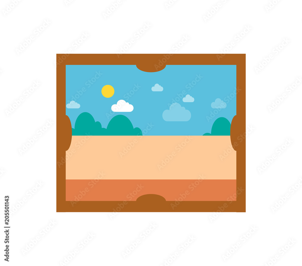 Fototapeta premium Picture with Sunny Weather Vector Illustration