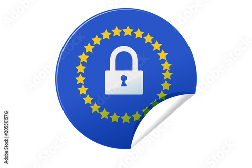Pegatina de protección de datos de Europa.