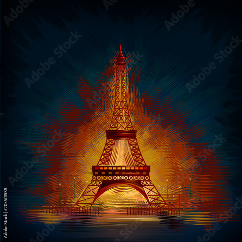 The Eiffel Tower world famous historical monument of Paris, France © stockshoppe