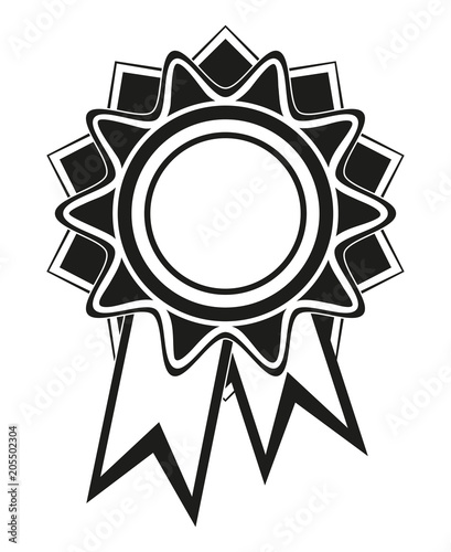 Black and white rosette award silhouette