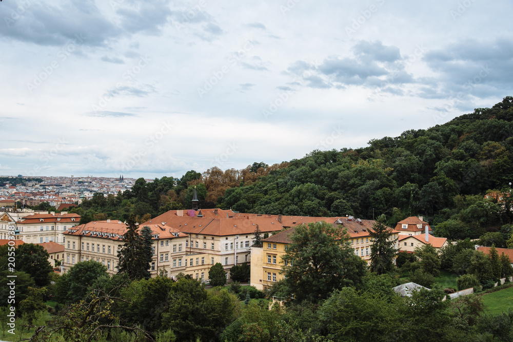 Cityscape of Prague with Petrin Hill