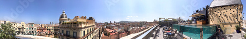 Photography BARCELONA - MAY 11, 2018: Tourists enjoy city view from a rooftop