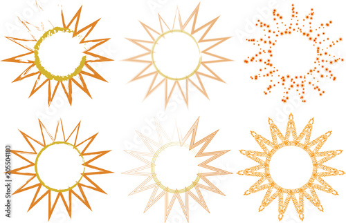 Sol de verano sobre blanco.