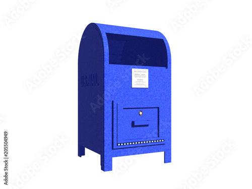 Blauer Briefkasten für Postsendungen