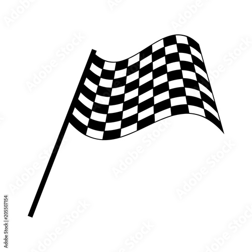 checkered race flag isolated on white background