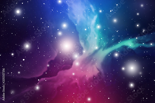 Fototapeta Naklejka Na Ścianę i Meble -  Astrology Mystic Outer Space Background. Vector Digital Illustration of Universe.