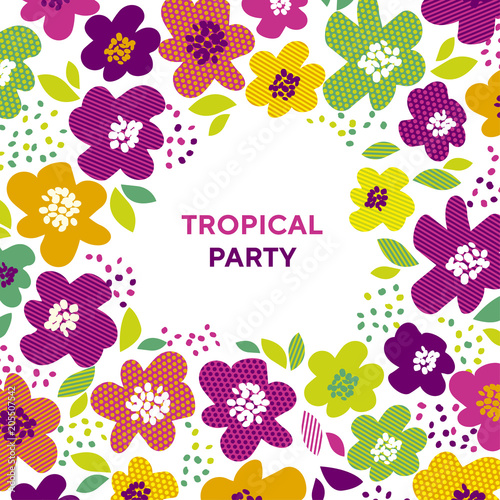 Abstract tropical color floral pattern.