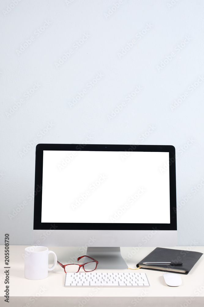office concept: computer on a desktop office concept: computer on a desktop