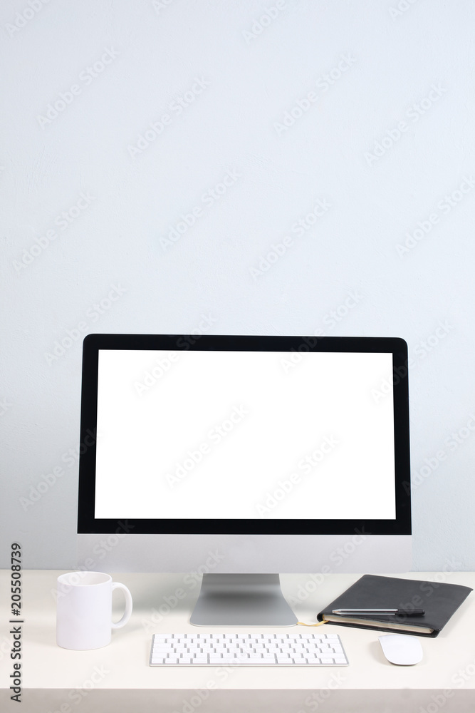 office concept: computer on a desktop office concept: computer on a desktop