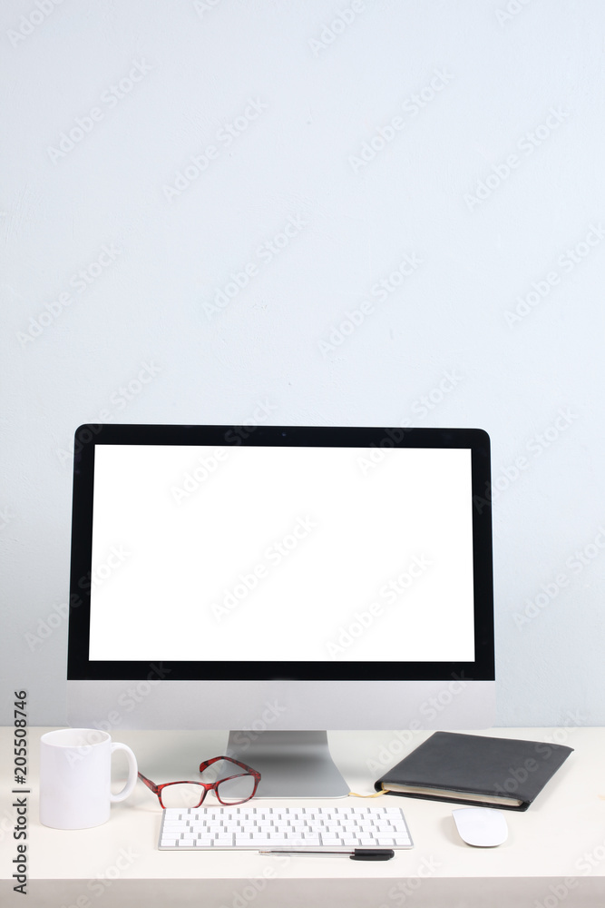 office concept: computer on a desktop office concept: computer on a desktop