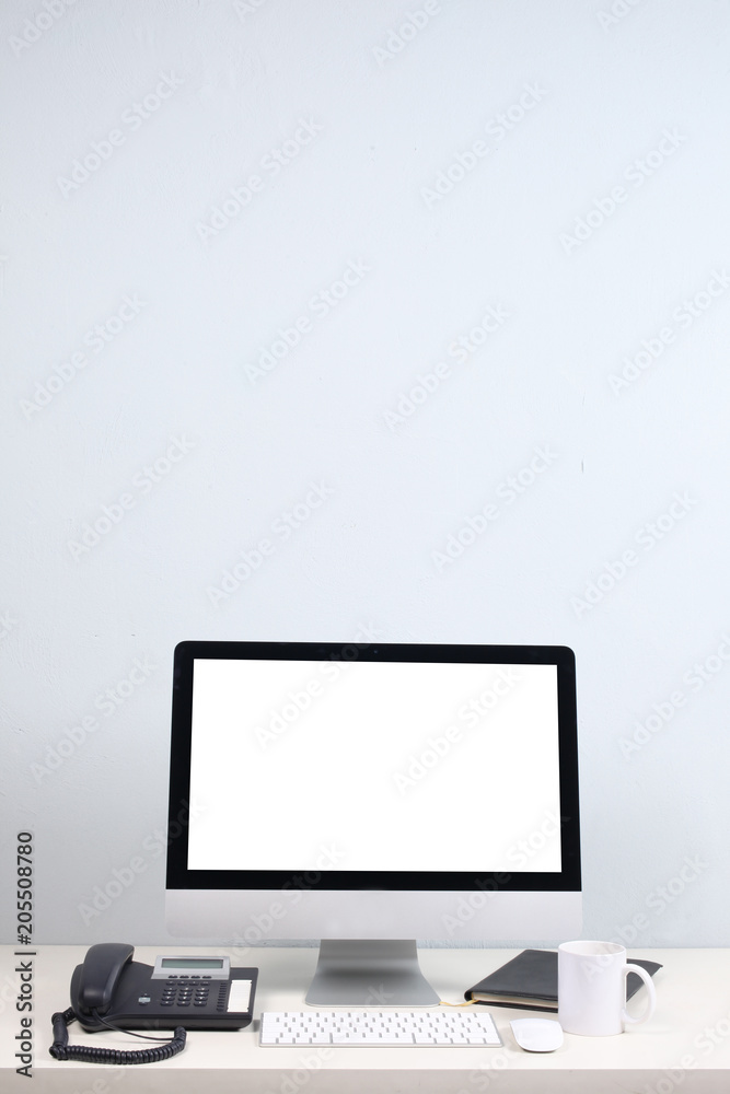 office concept: computer on a desktop office concept: computer on a desktop