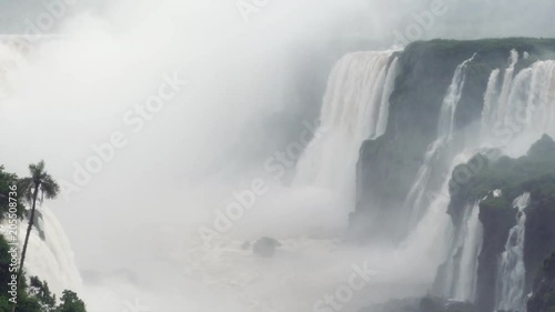 Iguazu Falls on the border of Argentina and Brazil. photo