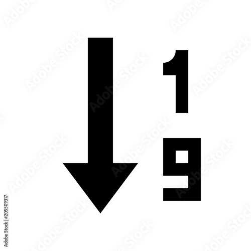 order by number ascending