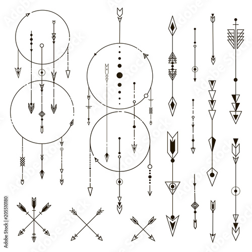 Decorative Arrows. Geometric Design Elements.