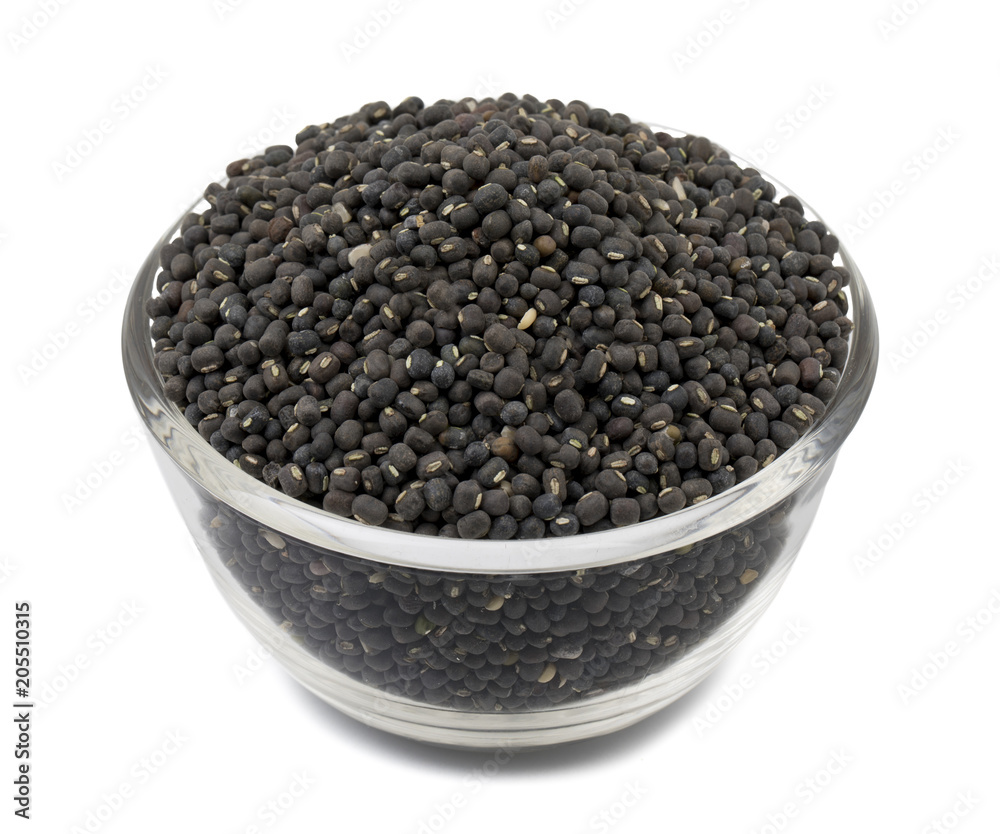 Black Gram or Black Mung isolated on White Background Black Gram or Black Mung isolated on White Background