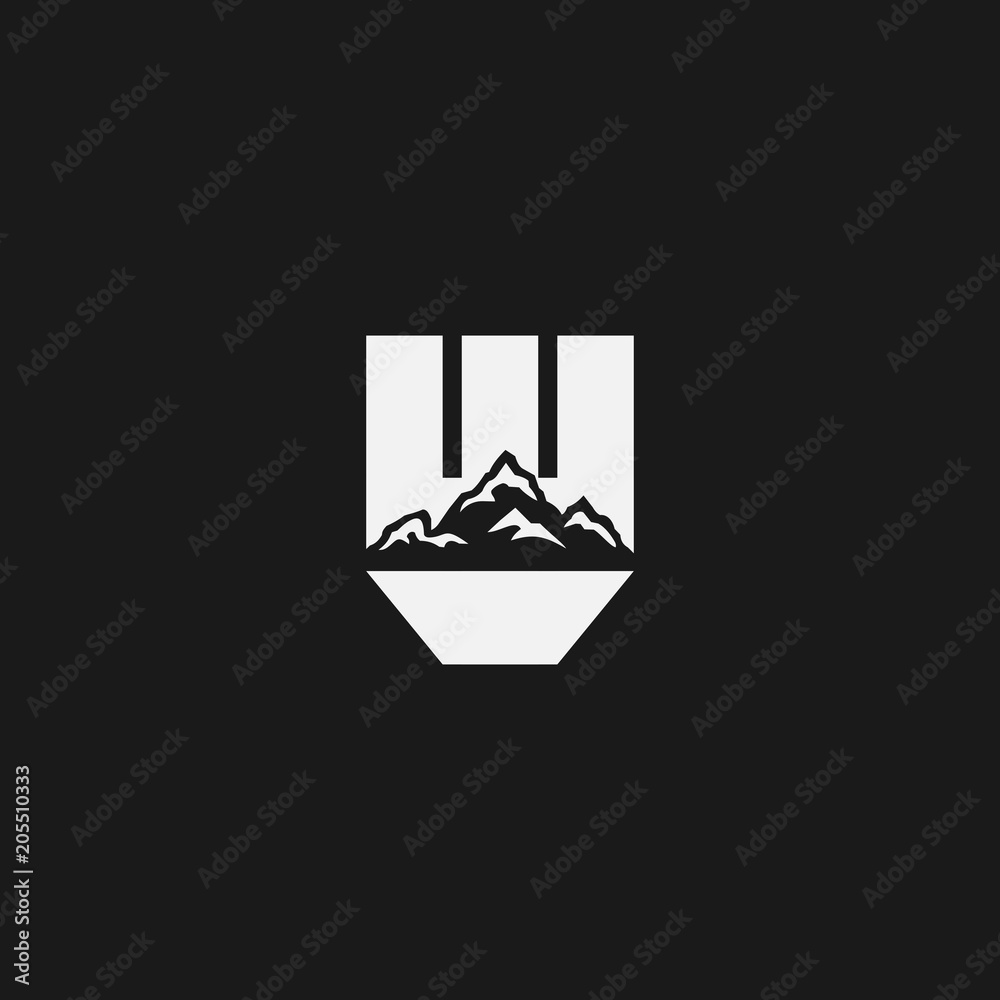 mountain minimalist logo vector design, Mountain Vector Logo Design Template