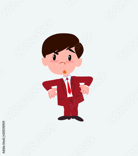 Businessman with an expression of unpleasant surprise.