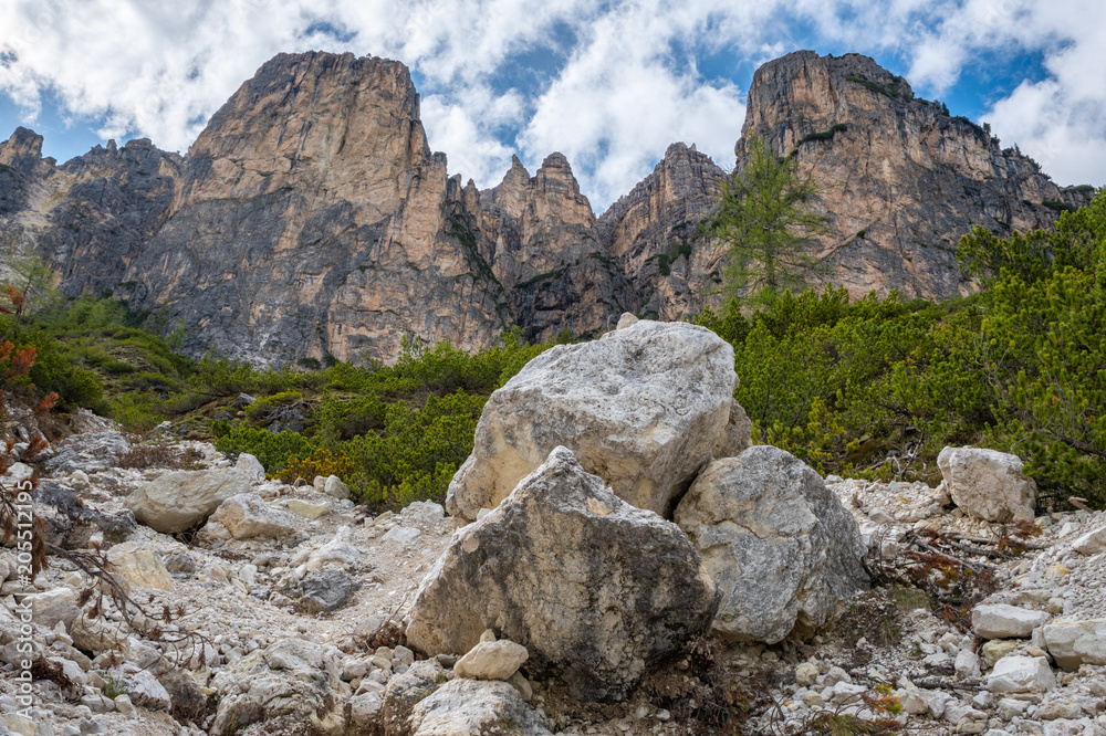 Dolomites mountains and lakes, north Italy