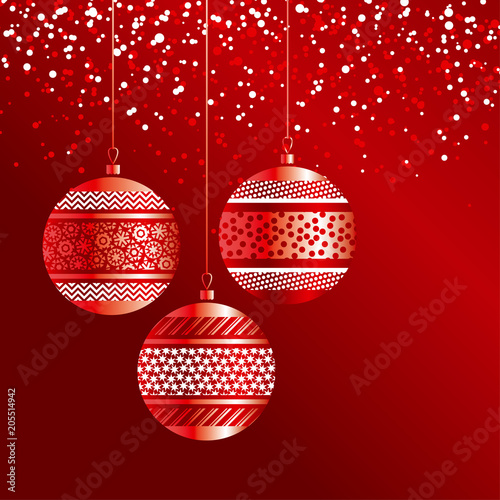 Luxury red xmas bubbles wit...