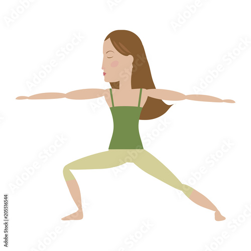 Woman doing yoga cartoon vector illustration © Maria Gerasimova