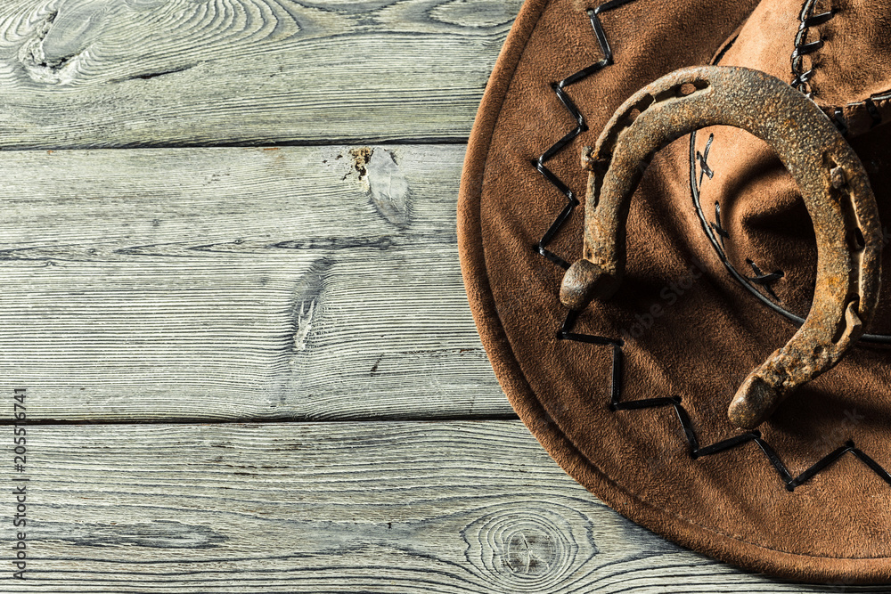 American West still life with old horseshoe American West still life with old horseshoe