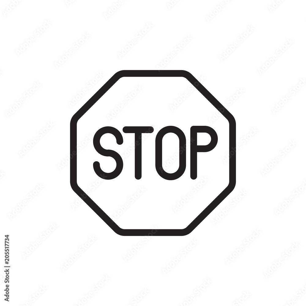 stop sign, stop road sign outline vector icon. Modern simple isolated sign. Pixel perfect vector illustration for logo, website, mobile app and other designs stop sign, stop road sign outline vector icon. Modern simple isolated sign. Pixel perfect vector illustration for logo, website, mobile app and other designs