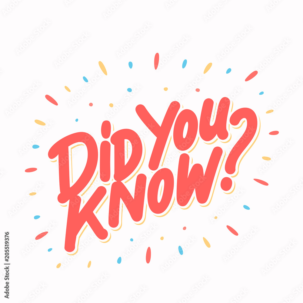 Did you know. Vector lettering. Did you know. Vector lettering.