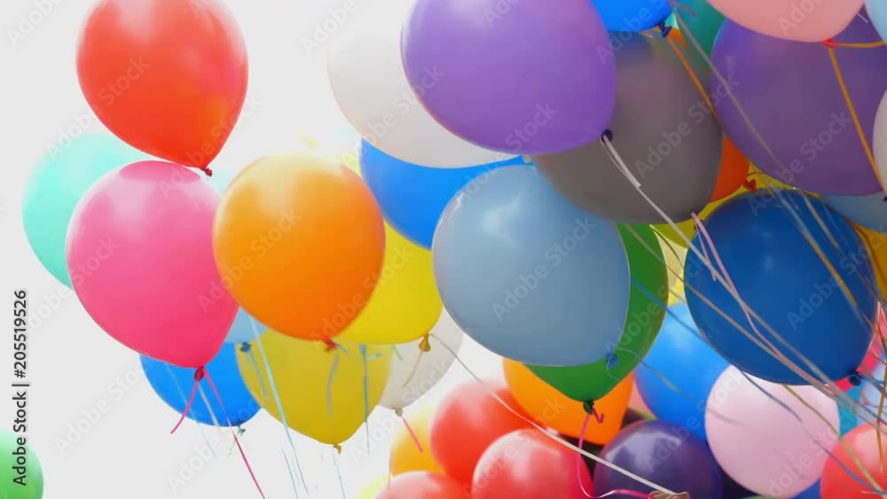 Festive balloons fastened together 
