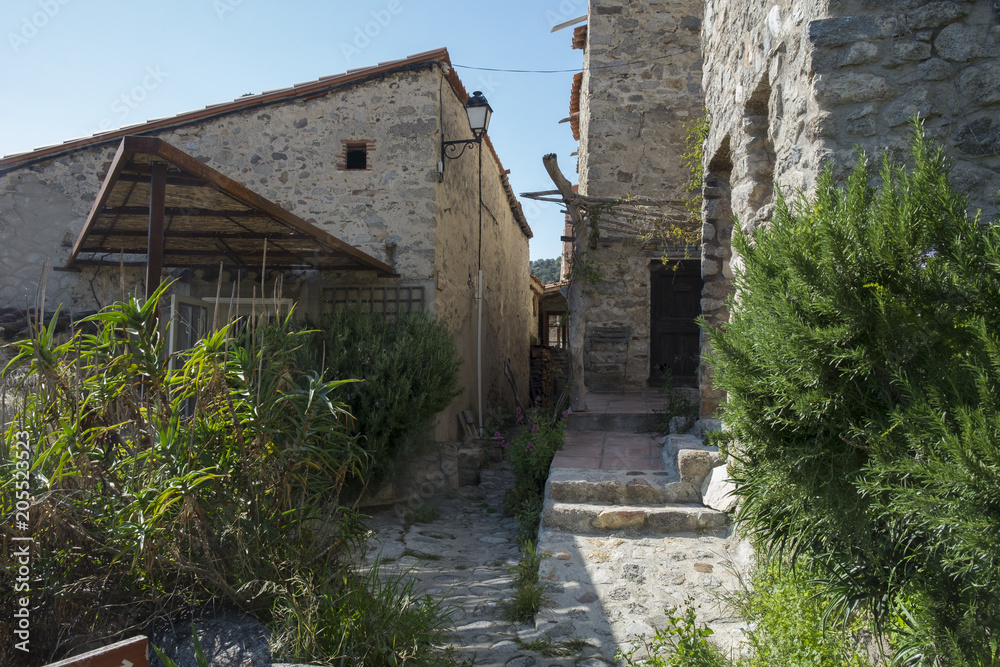 Small street in Eus city, France