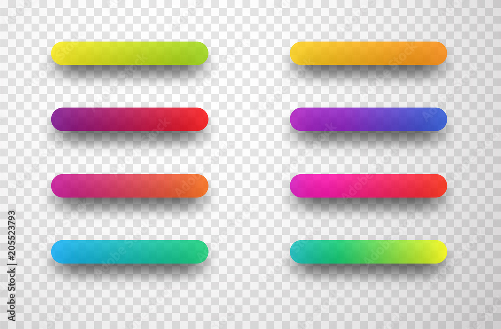 Colorful icon templates isolated on transparent background. Colorful icon templates isolated on transparent background.
