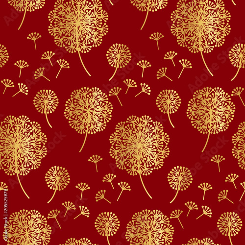 China red and gold geometri...