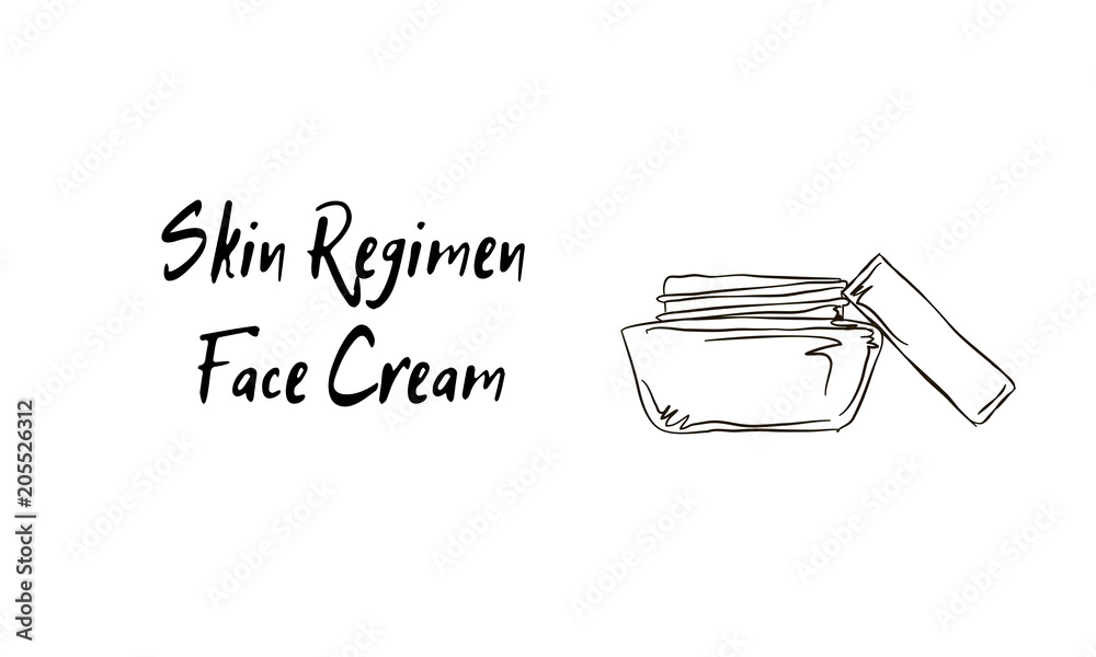 Skin Regimen face cream, sketch of cosmetics Stock Illustration | Adobe  Stock