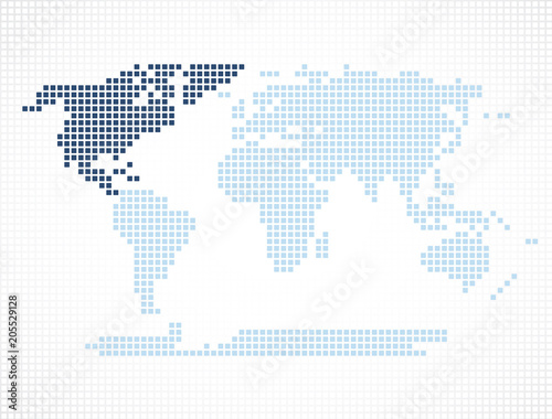 North America continent on the world map