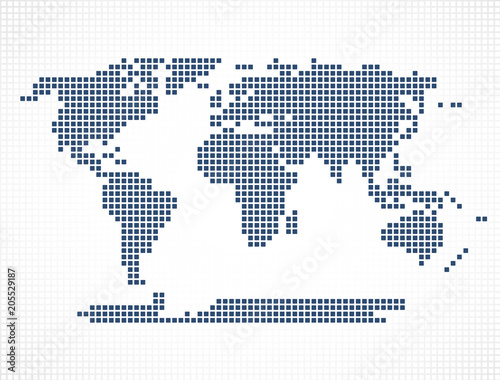 Dotted map of world