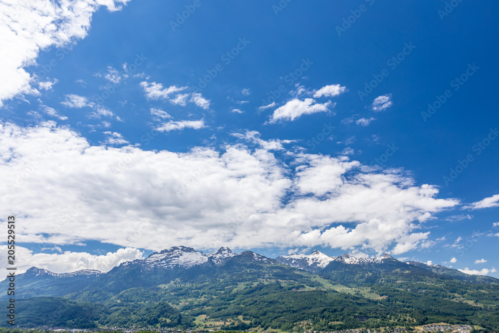 View of the Alps in Vaduz, Liechtenstein.