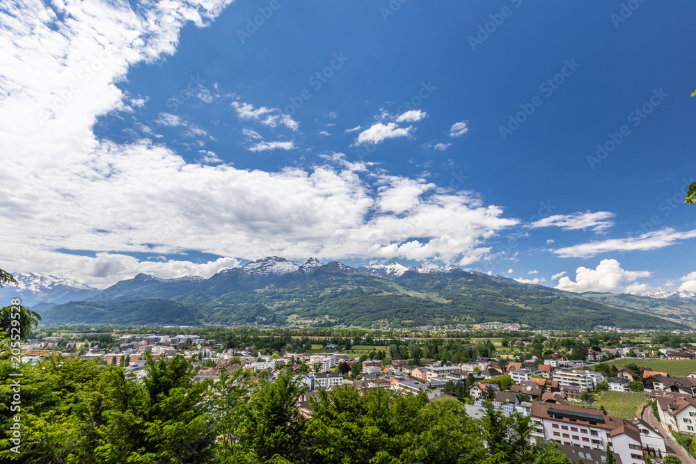View of the Alps in Vaduz, Liechtenstein.